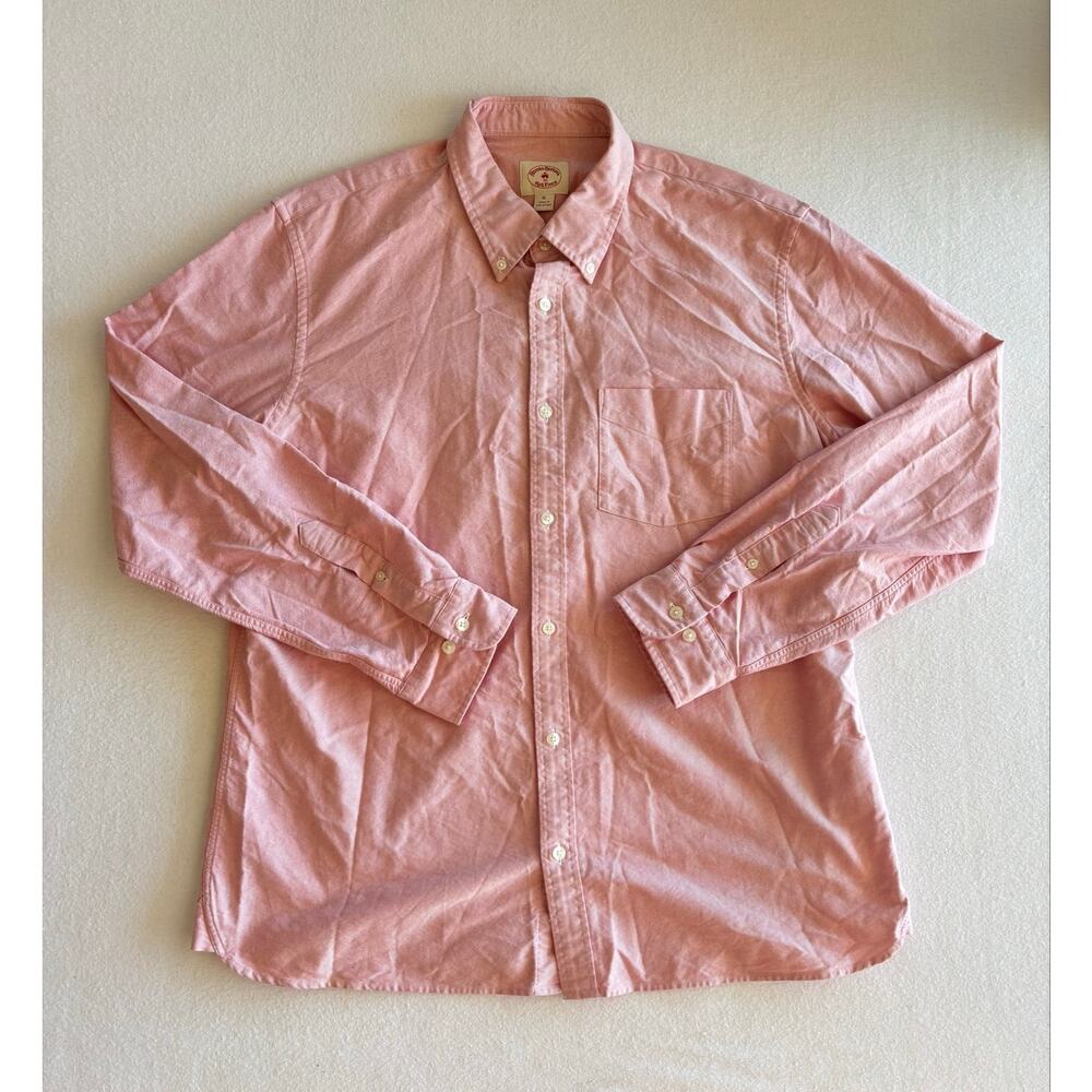 Brooks Brothers Red Fleece Button Up Top Men’s XL Salmon Pink 100% Cotton